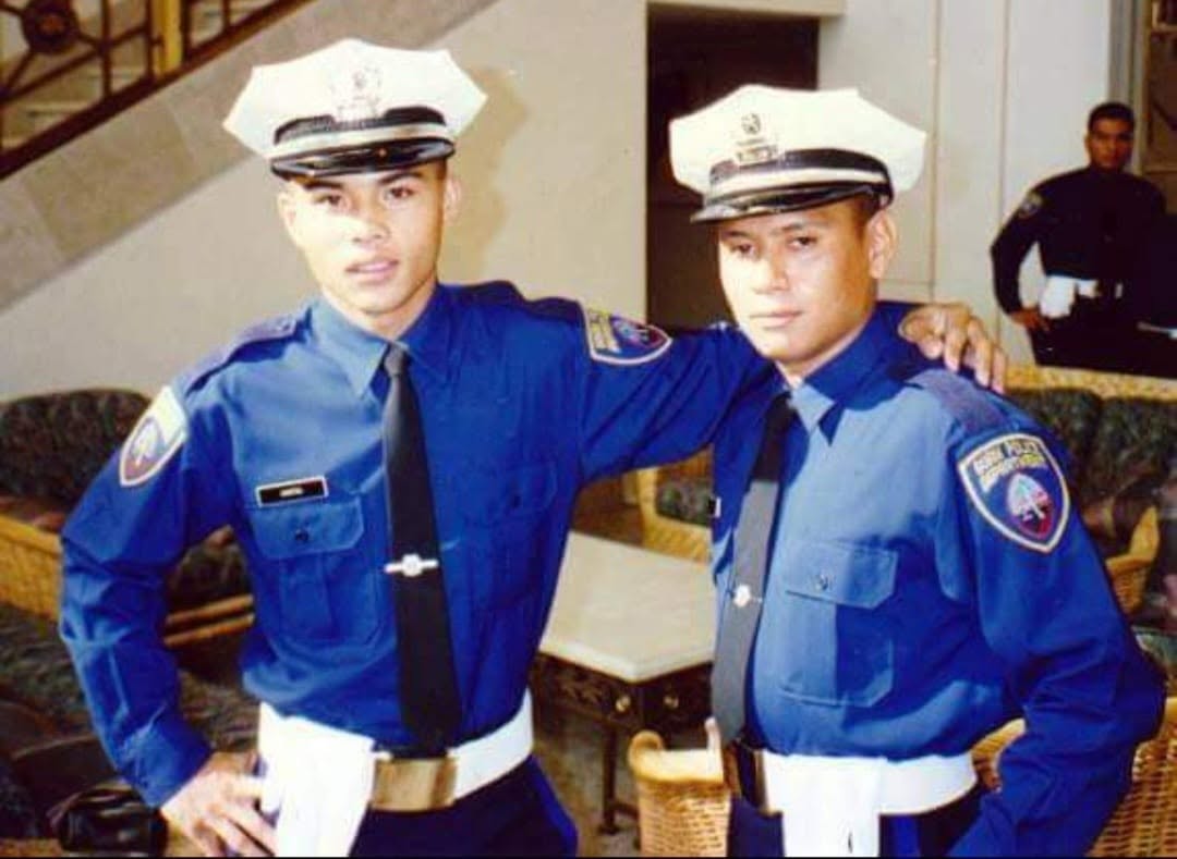 Peter J. Santos in Guam Police Department uniform early in his career